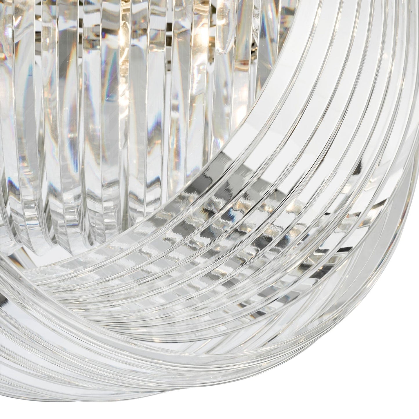 Eltham 4 Light Swag Flush Polished Nickel and Crystal