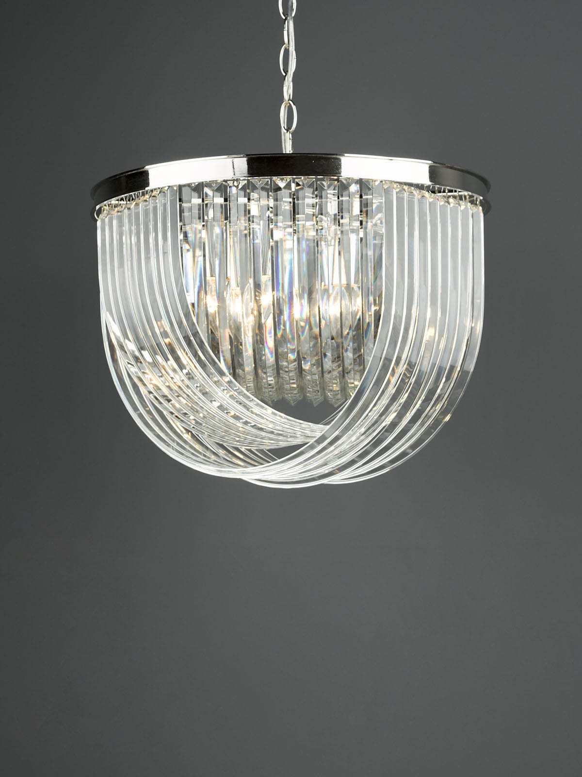 Eltham 4 Light Swag Pendant Polished Nickel and Crystal