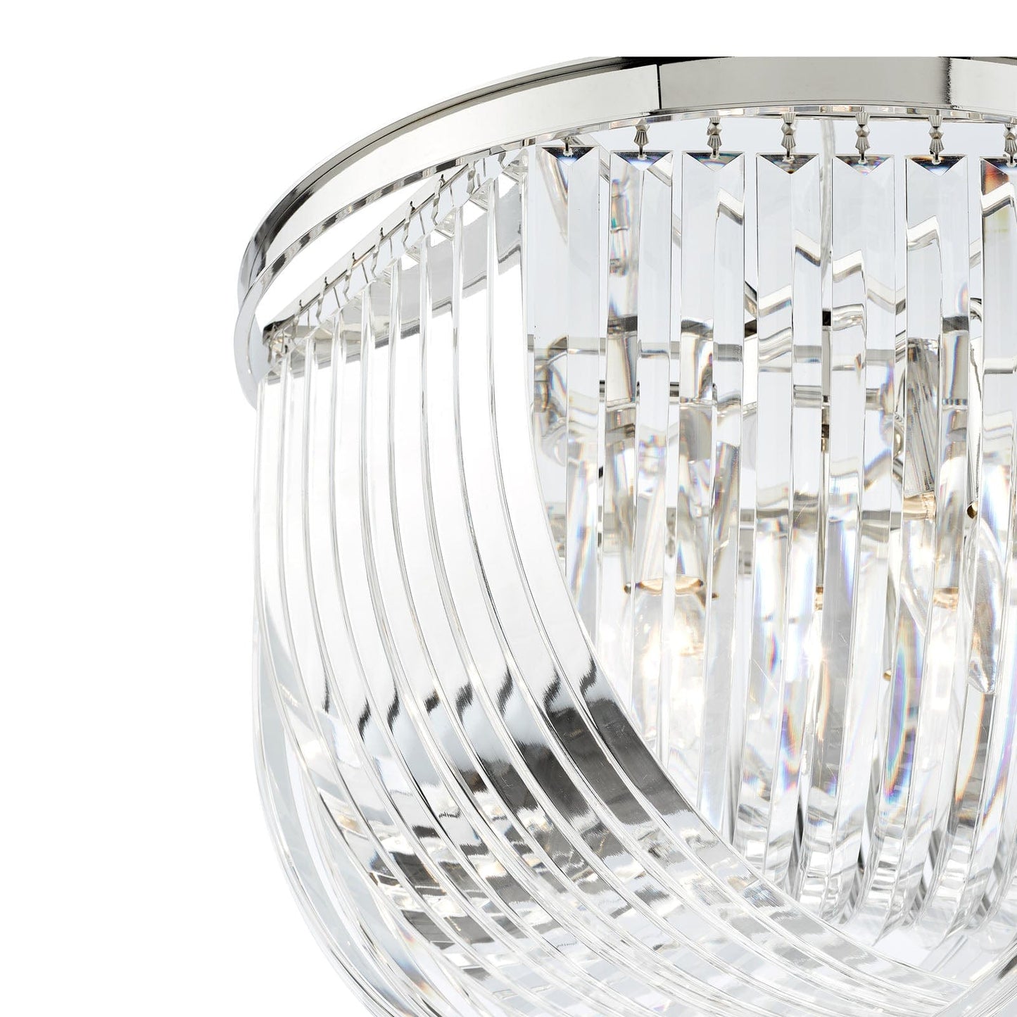 Eltham 4 Light Swag Pendant Polished Nickel and Crystal