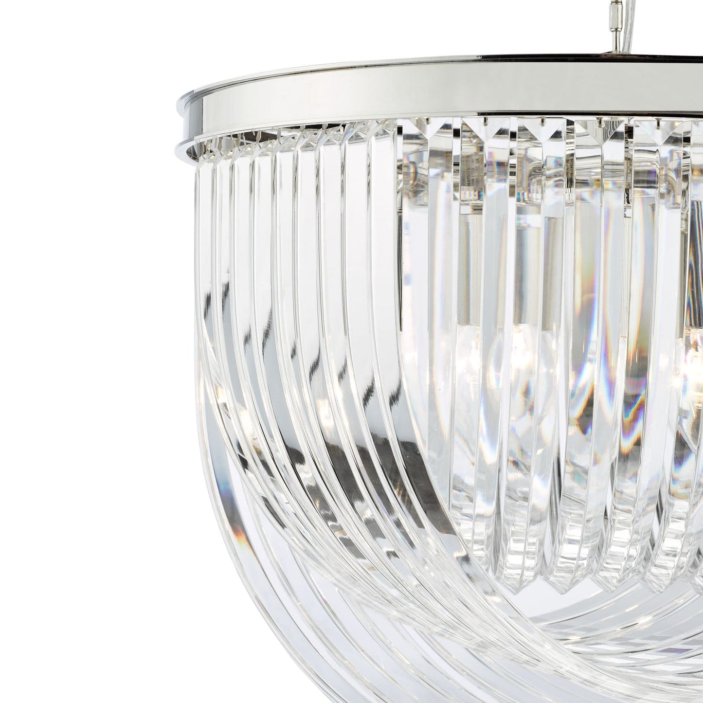 Eltham 4 Light Swag Pendant Polished Nickel and Crystal