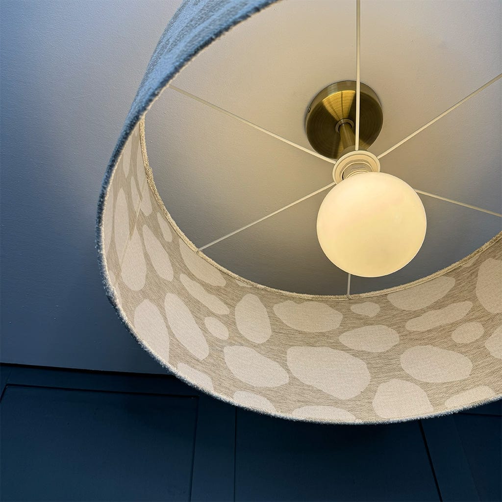 Bodie Ecru Boucle Pendant Shade with Frosted Lining