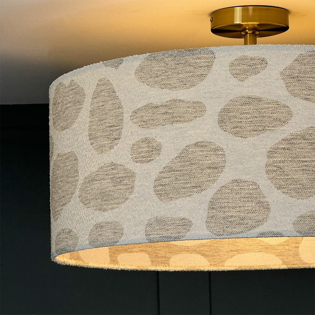 Bodie Ecru Boucle Pendant Shade with Frosted Lining