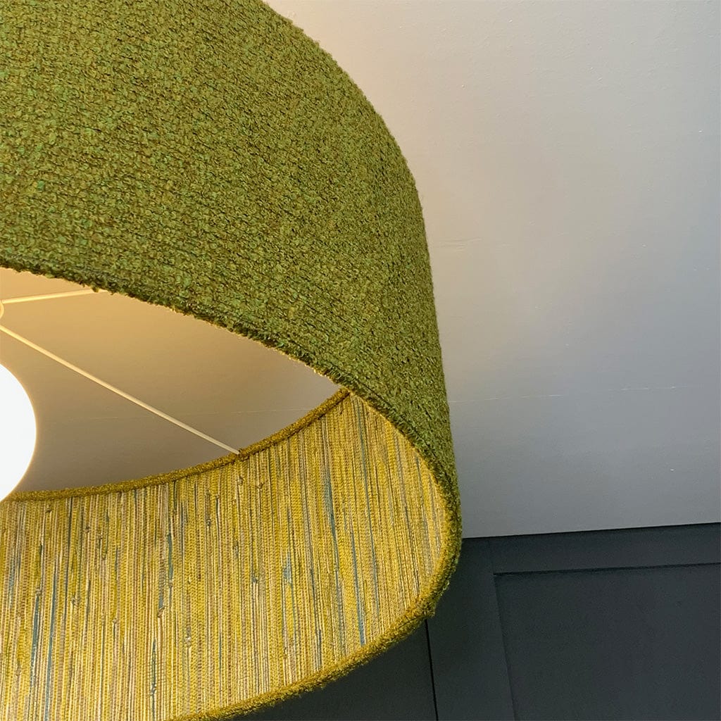 Citron Boucle Pendant Shade with Anthology Seri Citrus Wallpaper Lining