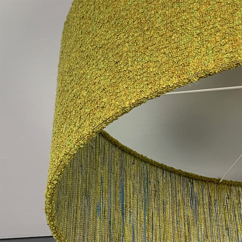 Citron Boucle Pendant Shade with Anthology Seri Citrus Wallpaper Lining