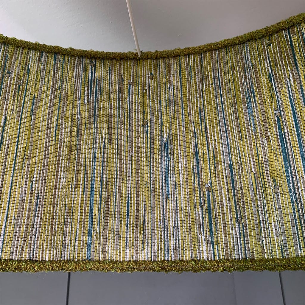 Citron Boucle Pendant Shade with Anthology Seri Citrus Wallpaper Lining