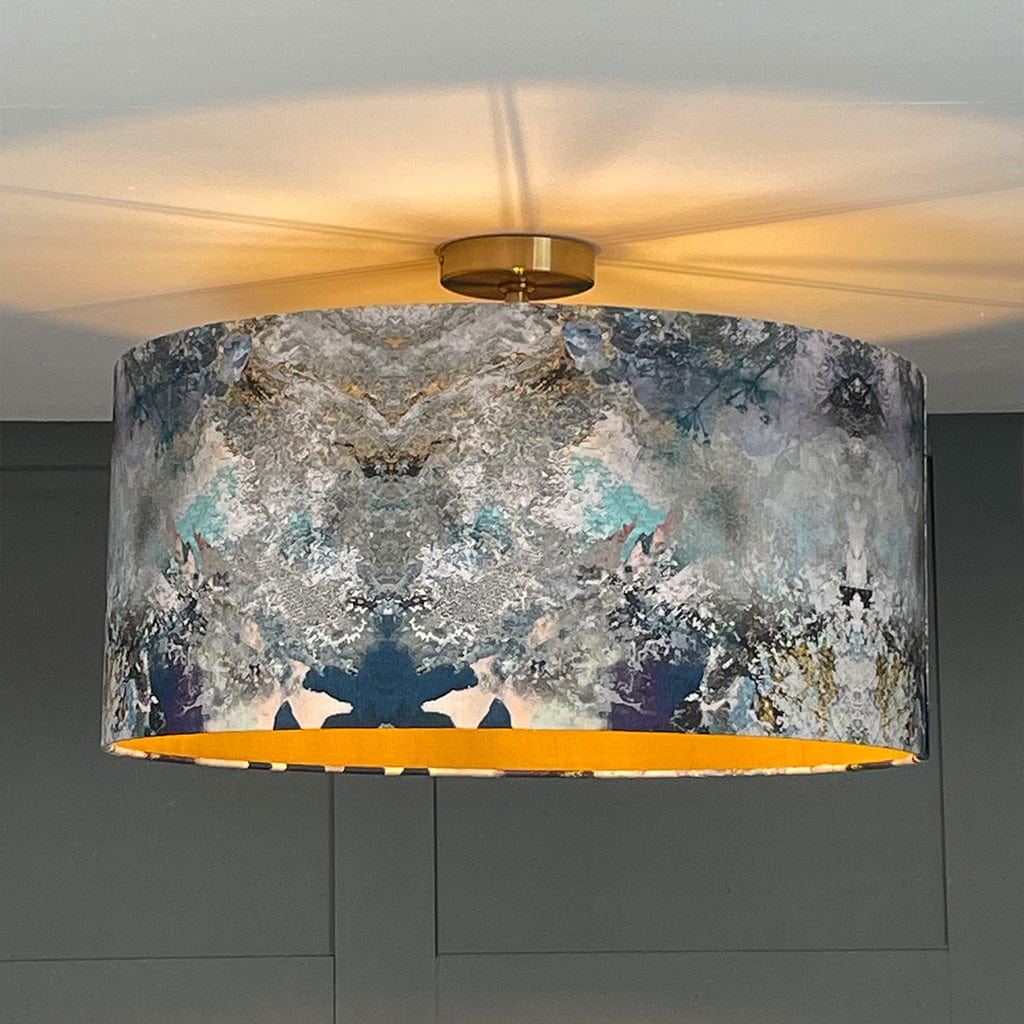 Mairi Helena Scottish Hebridean Homelands Pendant Shade with Old Gold Silk Lining