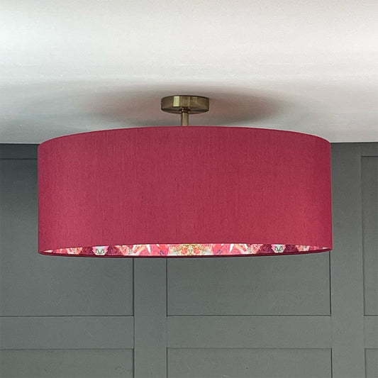 Mairi Helena Scottish Pink Thistle Pendant Shade with Dahlia Outer