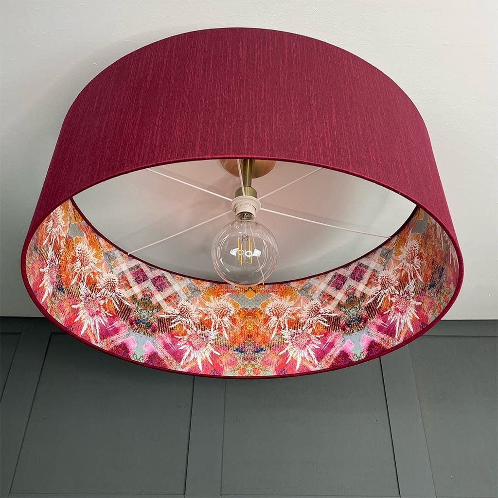 Mairi Helena Scottish Pink Thistle Pendant Shade with Dahlia Outer