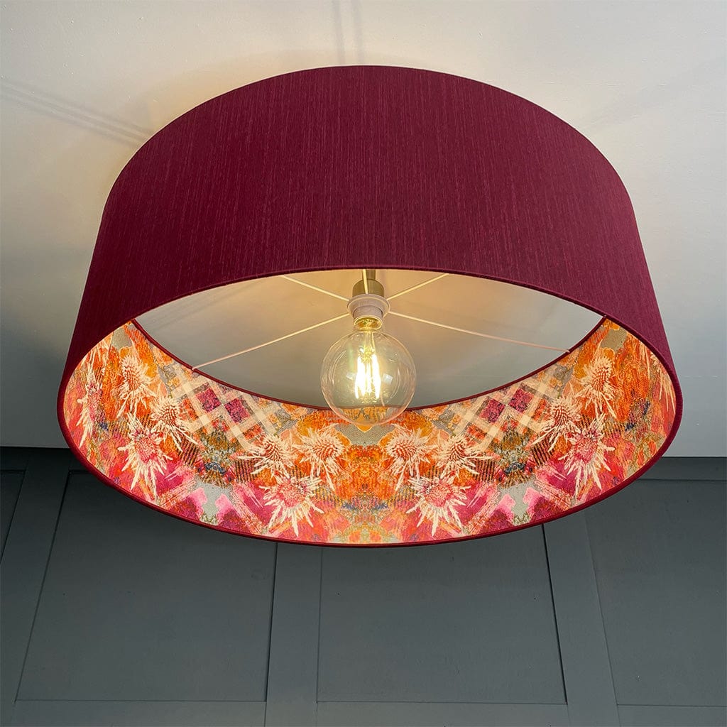 Mairi Helena Scottish Pink Thistle Pendant Shade with Dahlia Outer
