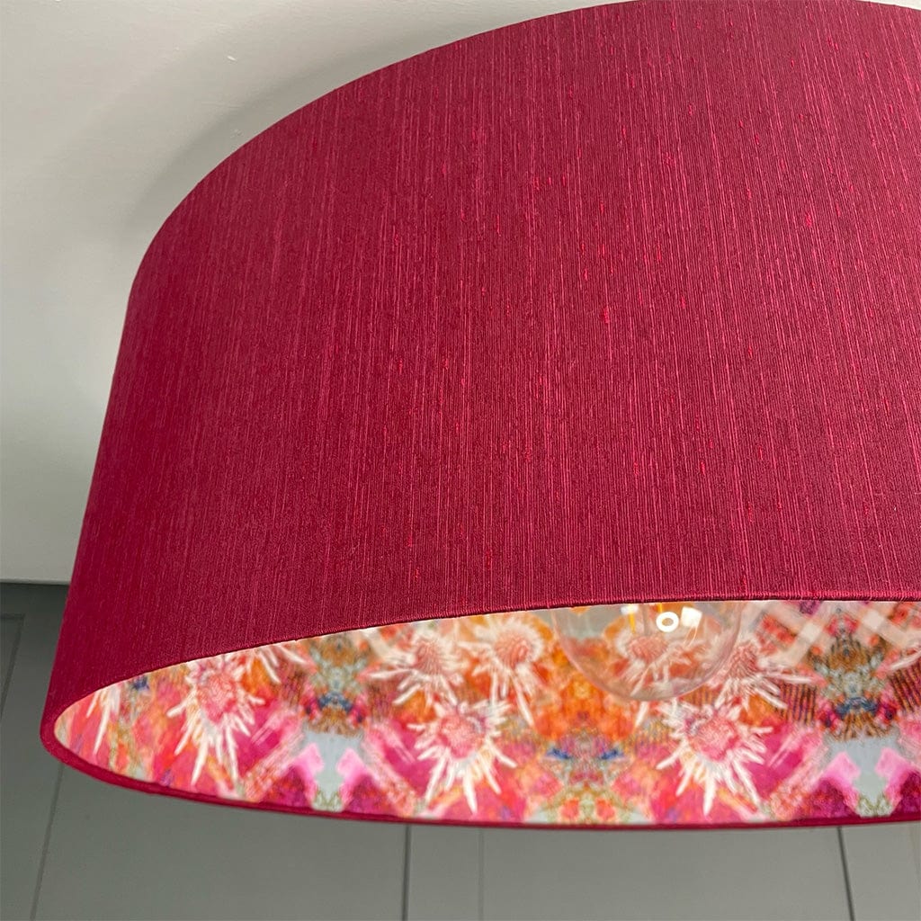 Mairi Helena Scottish Pink Thistle Pendant Shade with Dahlia Outer