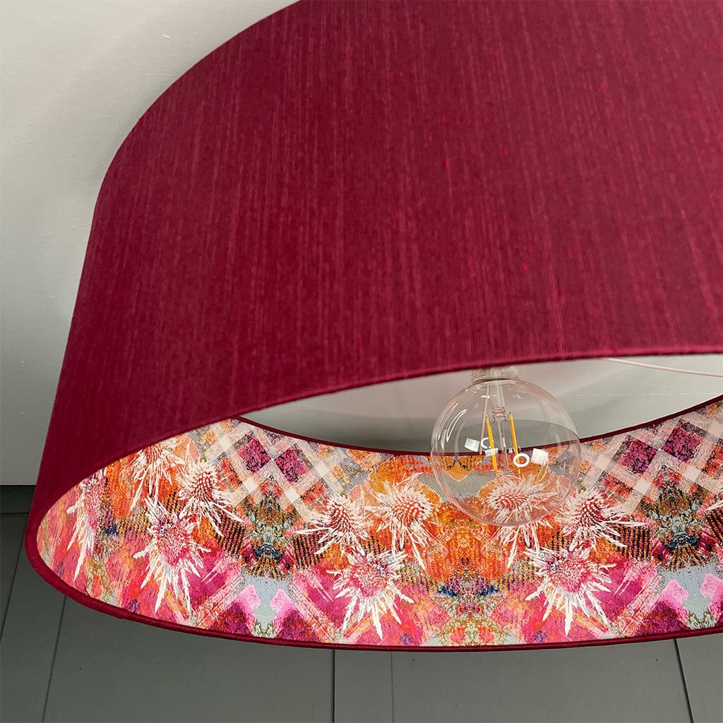 Mairi Helena Scottish Pink Thistle Pendant Shade with Dahlia Outer