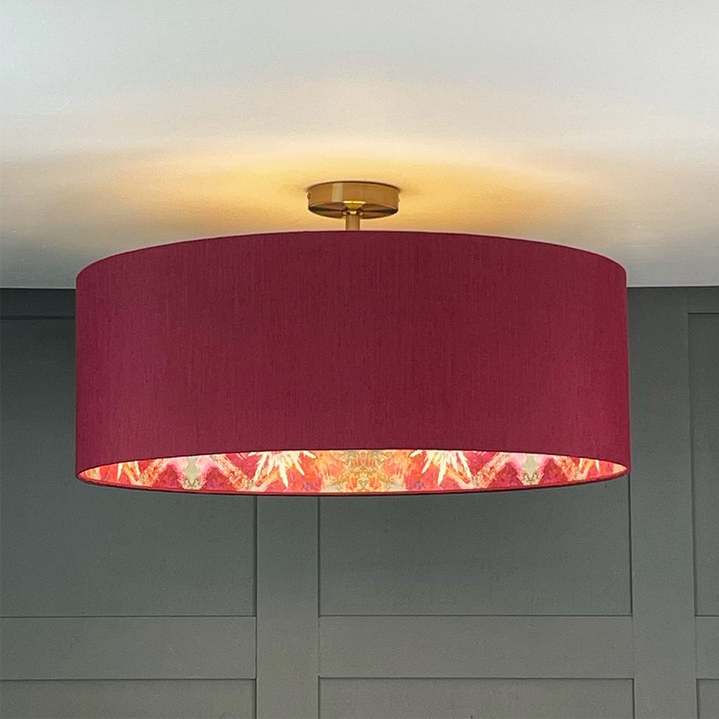 Mairi Helena Scottish Pink Thistle Pendant Shade with Dahlia Outer