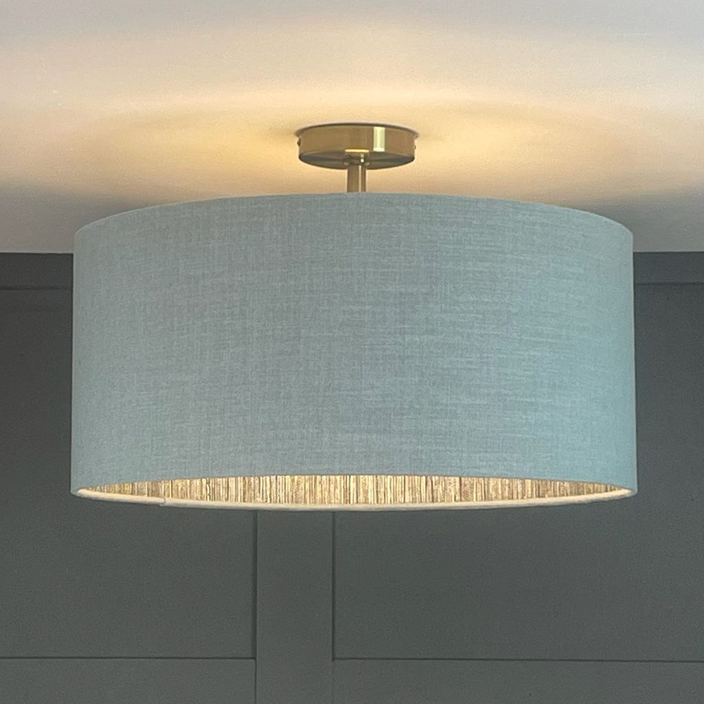 Seri Mineral Wallpaper Lined Pendant Shade with Sky Linen