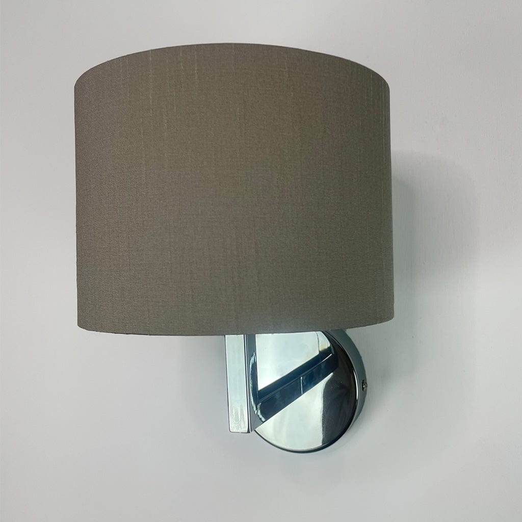 Emma Polished Chrome Wall Light with Koi Faux Silk Shade