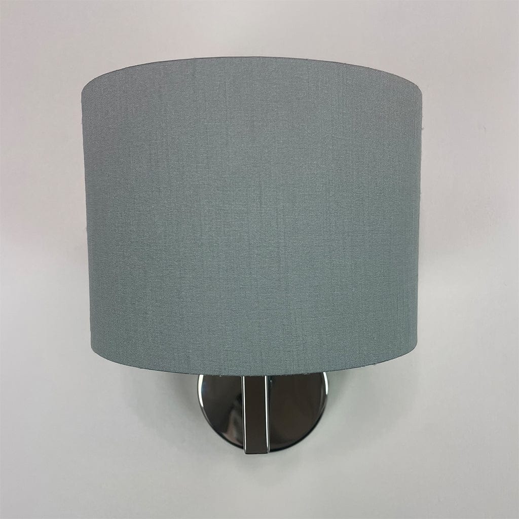 Emma Polished Chrome Wall Light with Rainstorm Faux Silk Shade