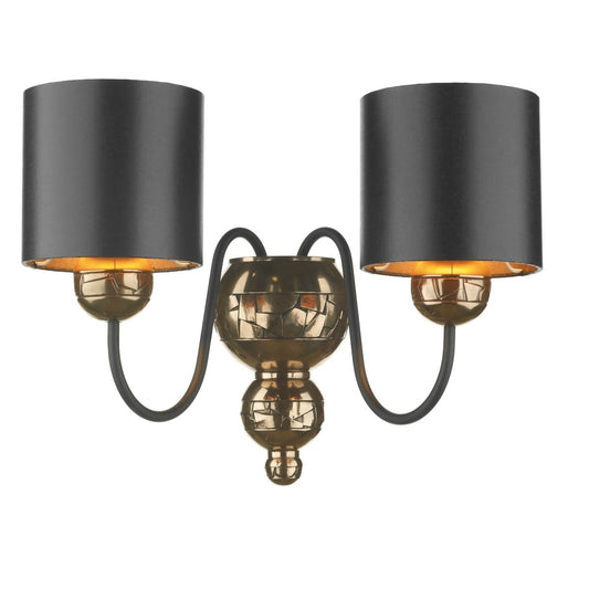 David Hunt Garbo Bronze & Black Shaded Wall Light