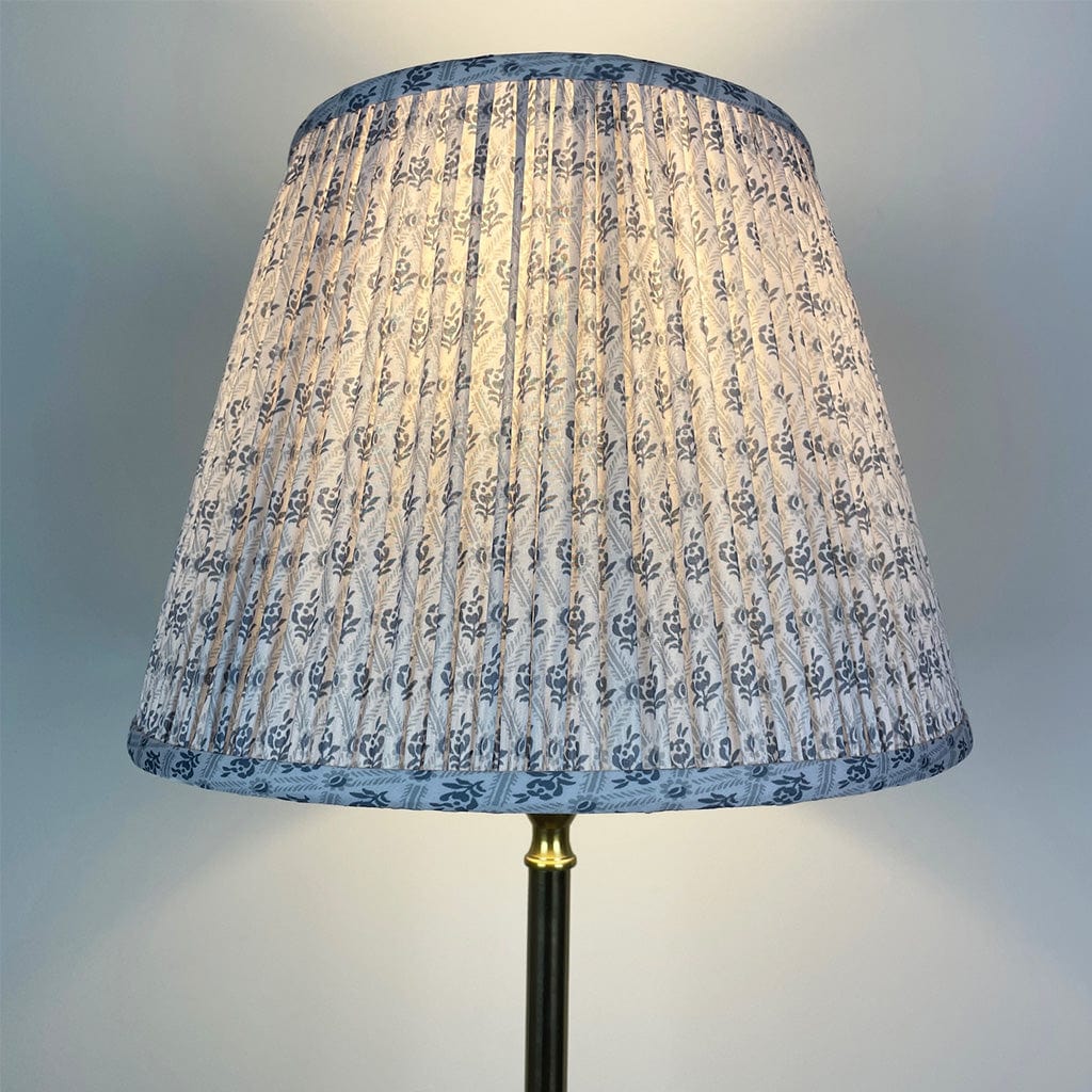 Gold Stick Table Lamp with Square Foot & Tapered Shade