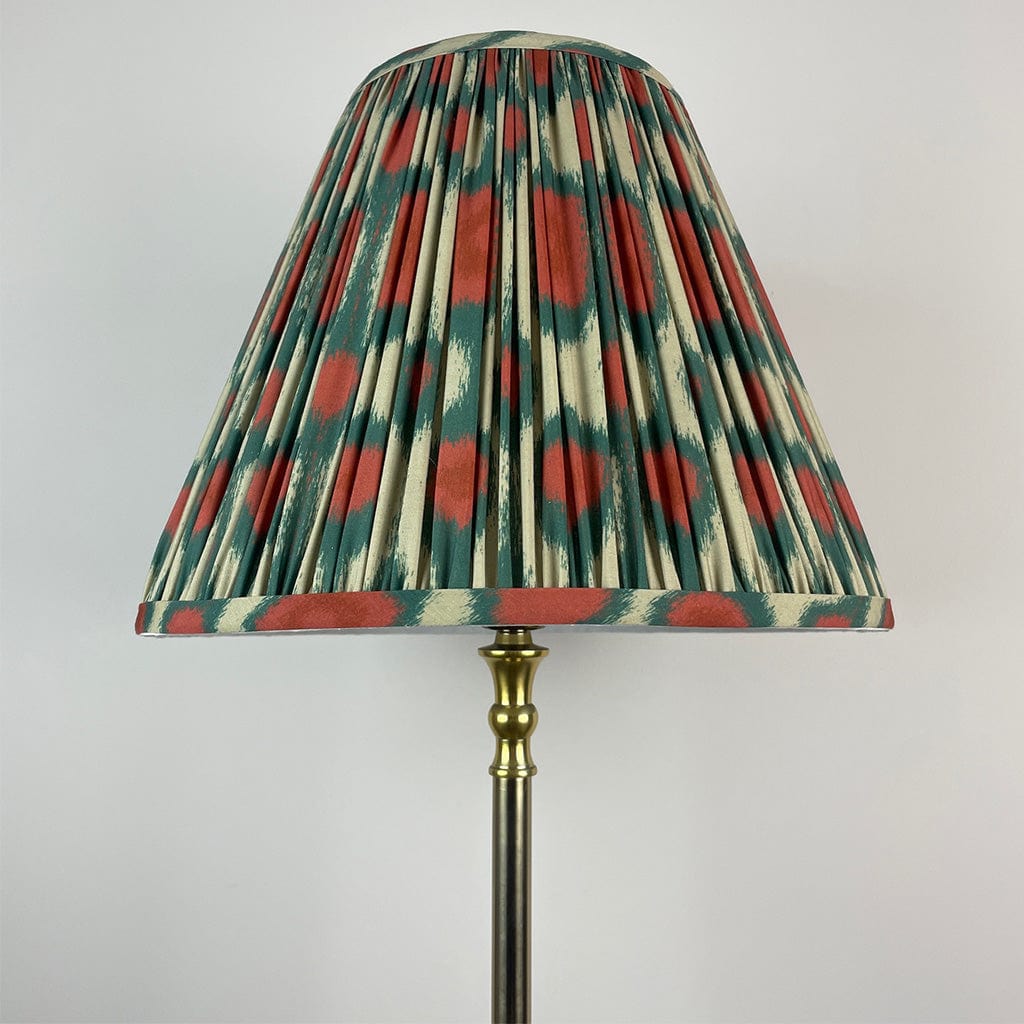 Gold Stick Table Lamp with Square Foot & Tapered Shade