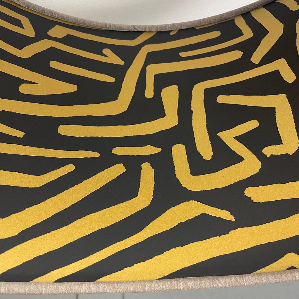 Harlequin Melodic Black/Gold Earth Wallpaper Lined Pendant Shade with Carnaby Mink