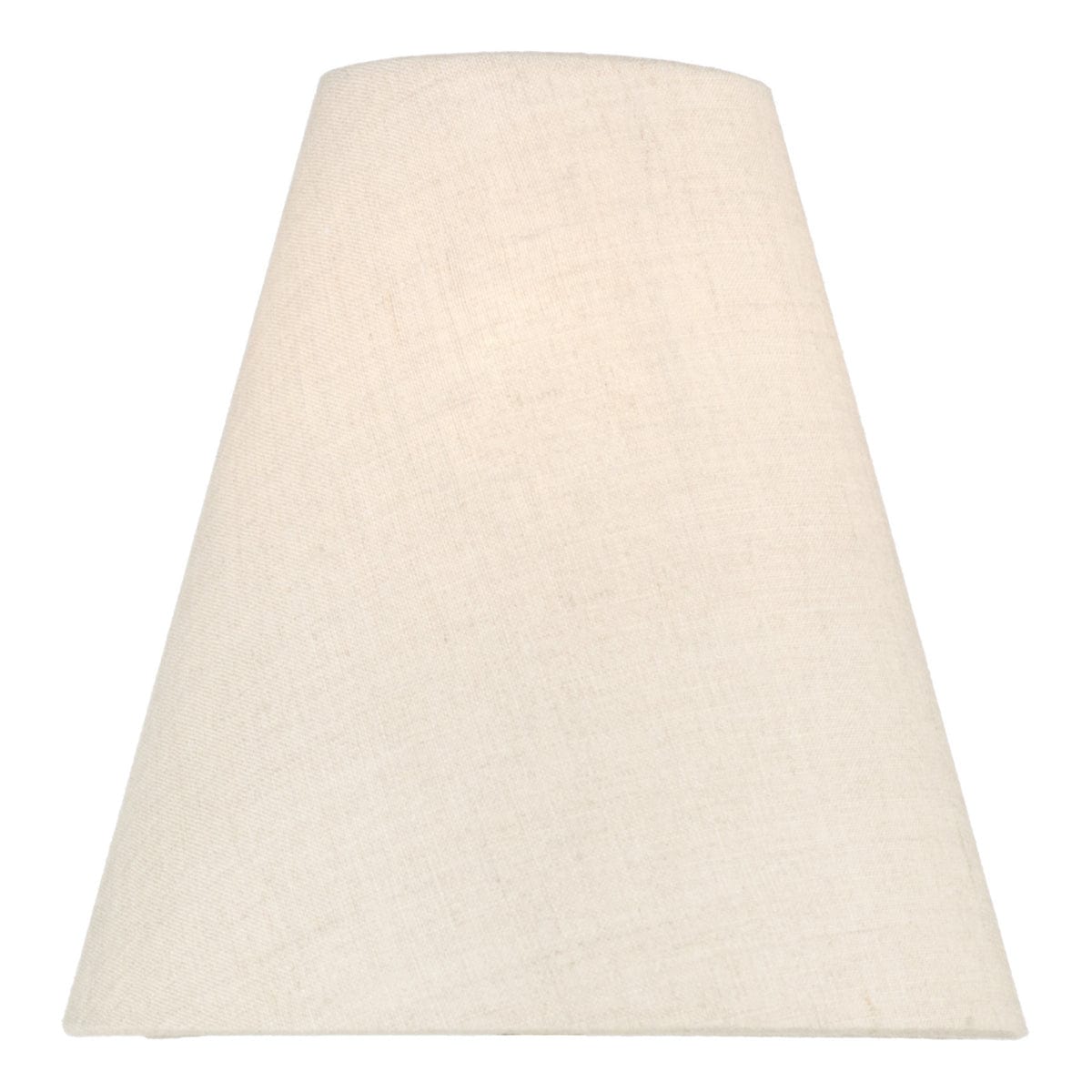 Beige linen tapered lampshade on a white background