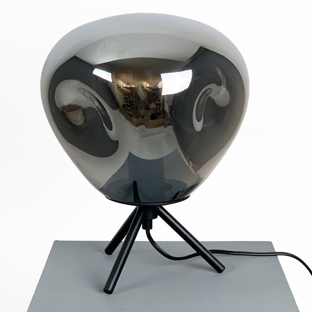 Nina Chrome Glass & Black Table Lamp