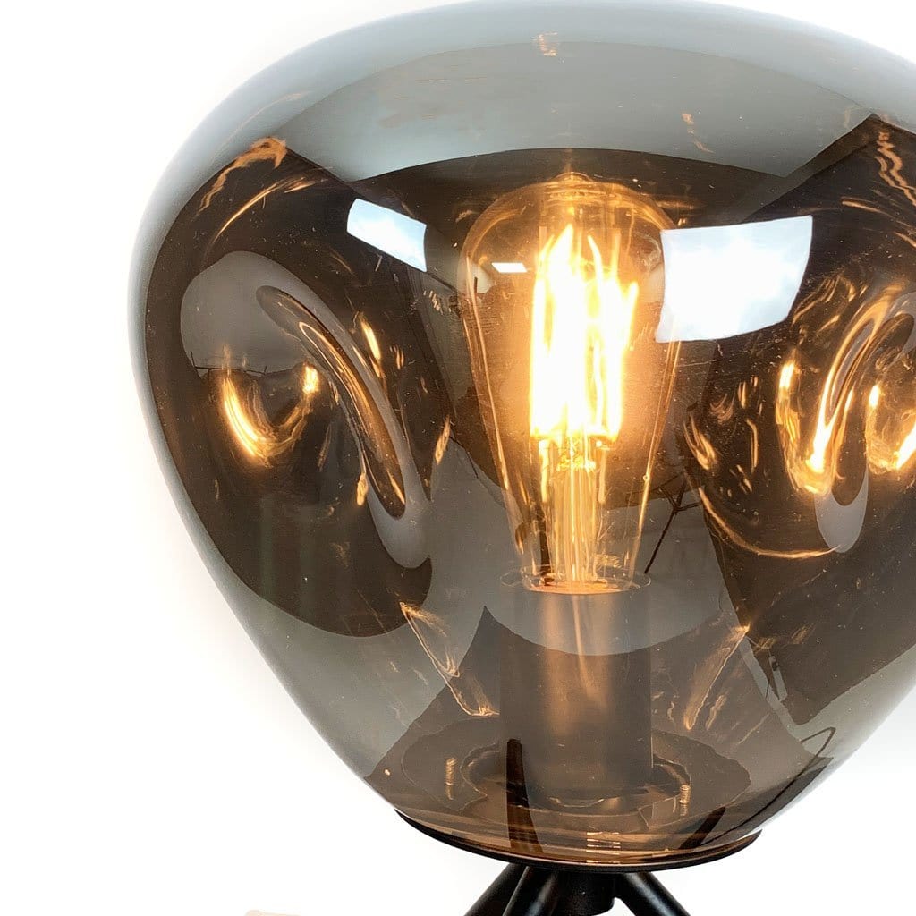 Nina Chrome Glass & Black Table Lamp