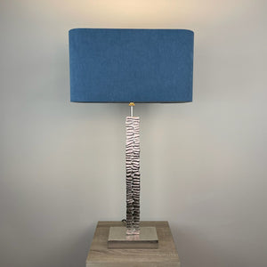 Paperbark Small Luxuriant Silver Table Lamp with Choice of Rectangle Shade