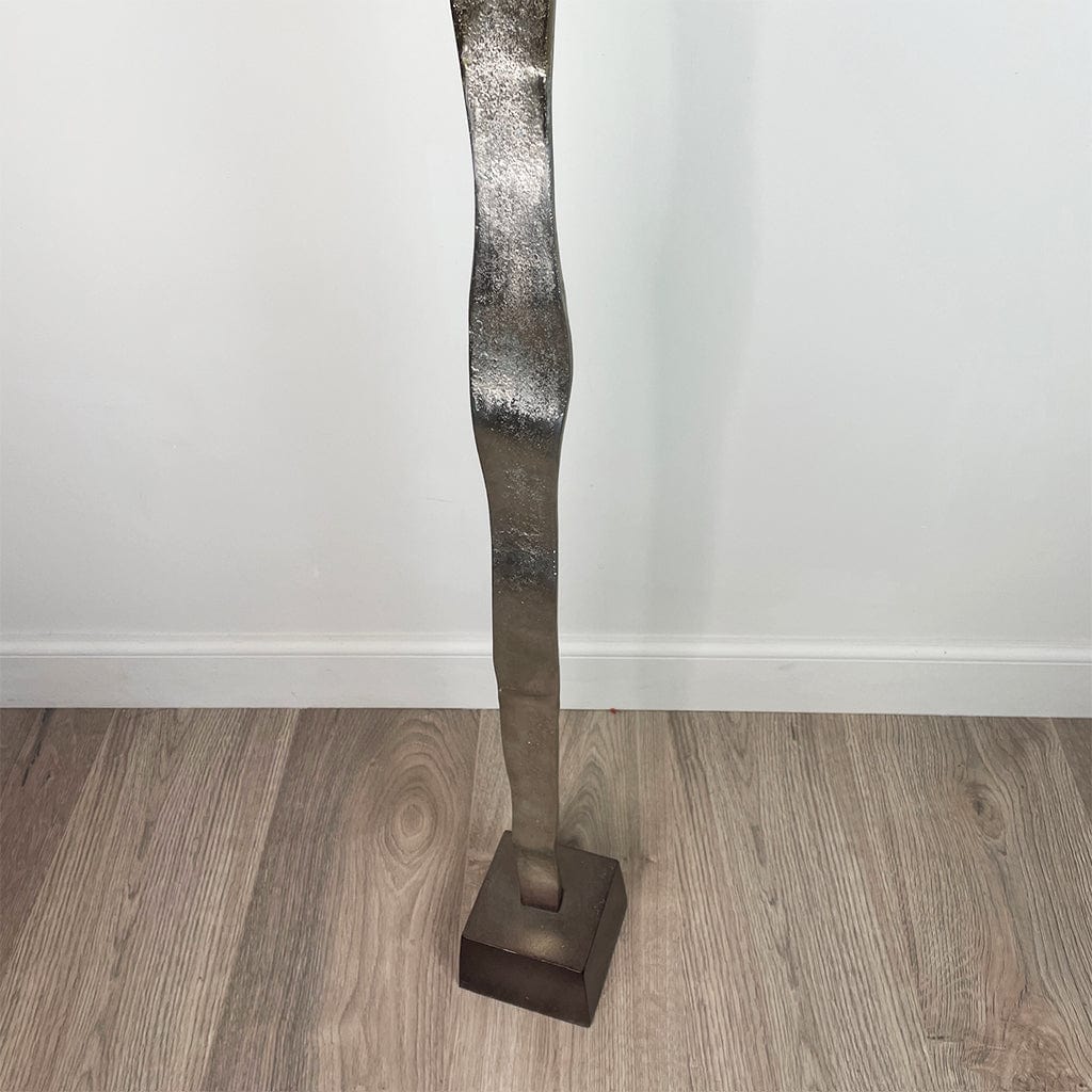 Totem Nickel & Champagne Sculpture with Bronze Base