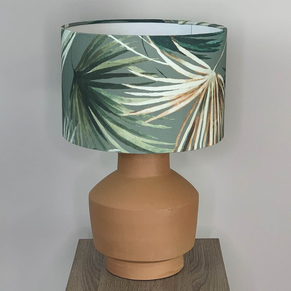 Inna Natural Urn Terracotta Table Lamp with Azumi Eden Shade