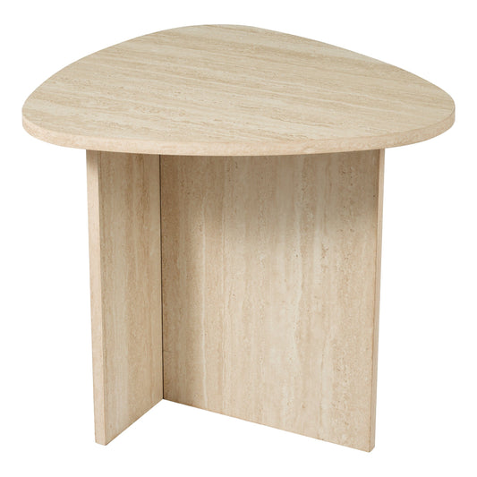 Wooden side table on a white background