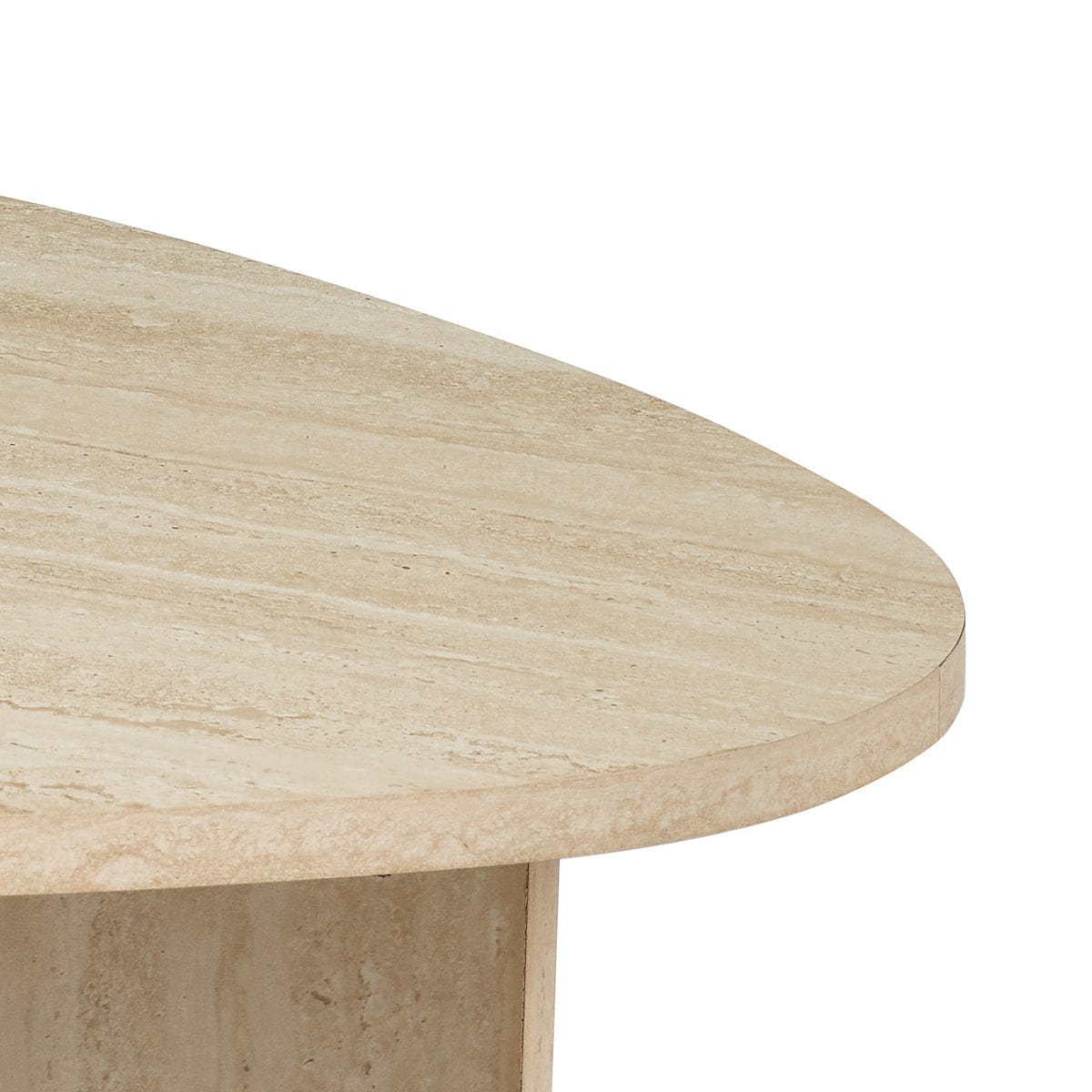 Round wooden table top with a light wood finish on a white background