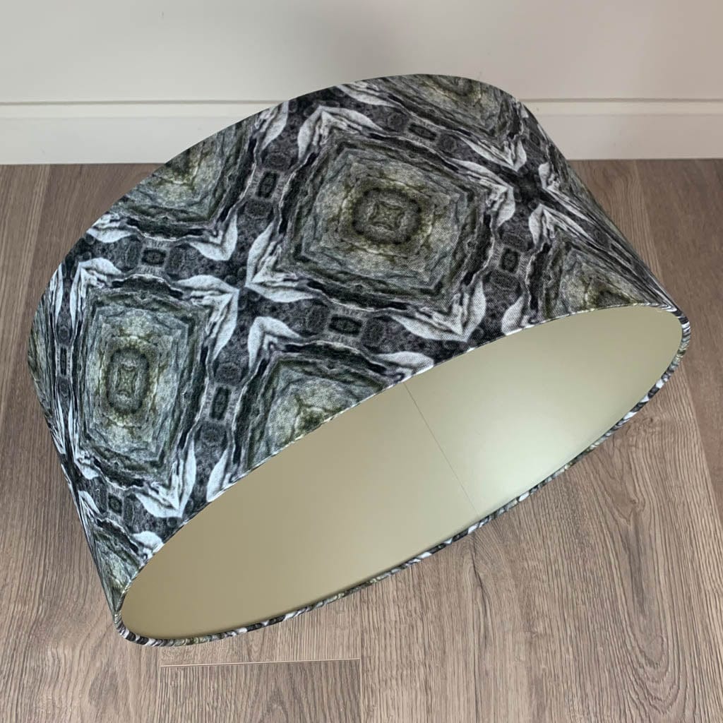 Julia Clare's Efflorescence Linen in Green Pendant Shade with Champagne Lining