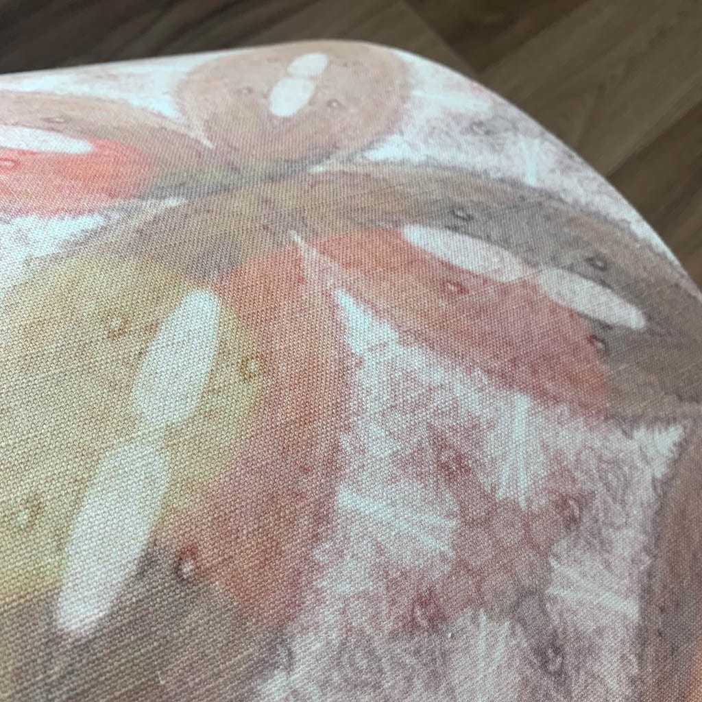 Julia Clare's Ancient Tracery 2 Coral Linen Pendant Shade with Champagne Lining