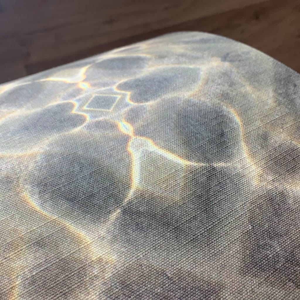 Julia Clare's Underworld Ripples Linen in Green Olive Pendant Shade with Champagne Lining