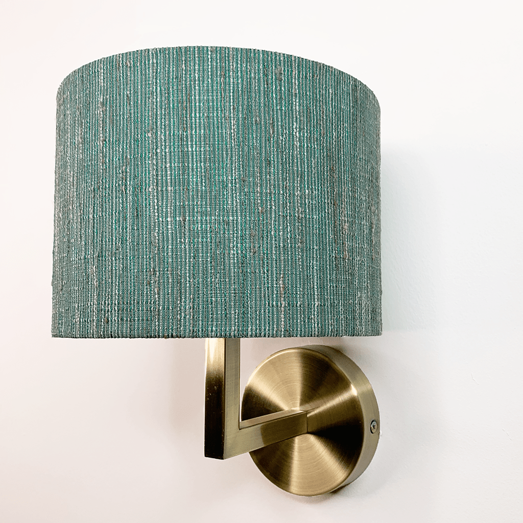 Emma Antique Brass Wall Light with Marine Shade