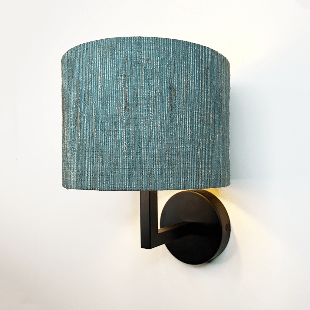 Emma Matt Black Wall Light with Marine Shade