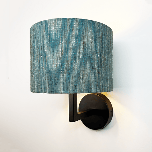 Emma Matt Black Wall Light with Marine Shade