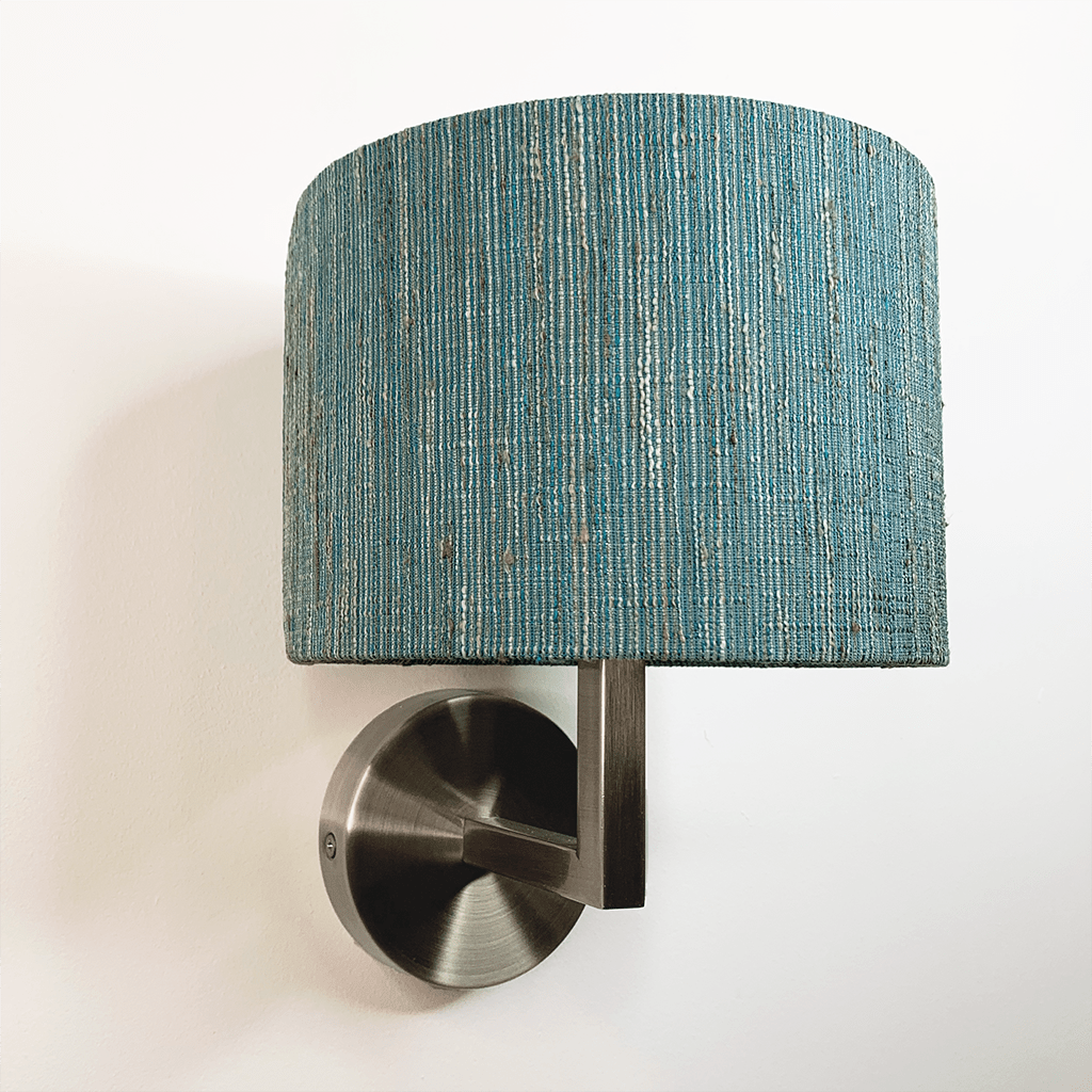 Emma Brushed Steel Wall Light with Marine Shade