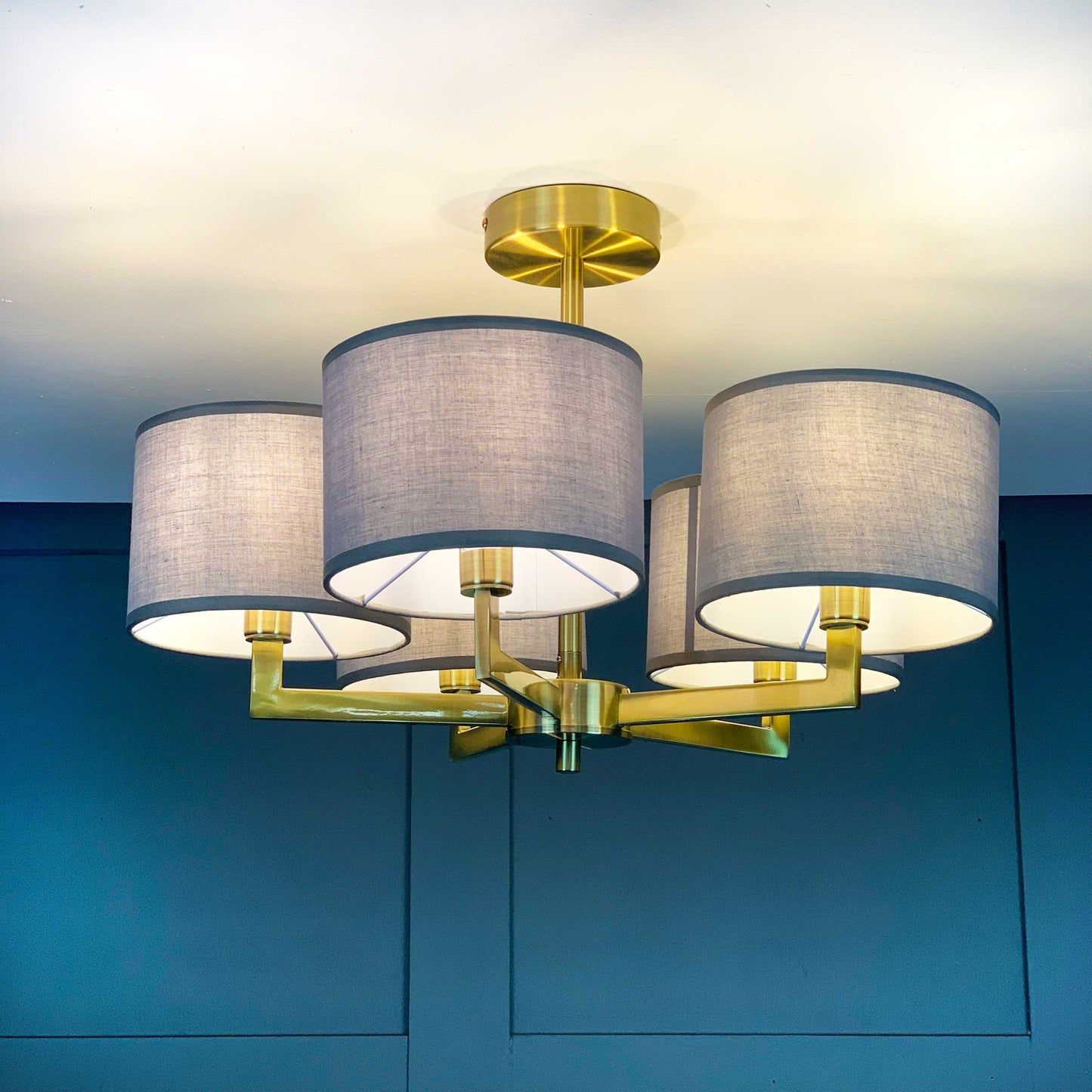 Hallburn Antique Gold 5 Light Ceiling Fitting