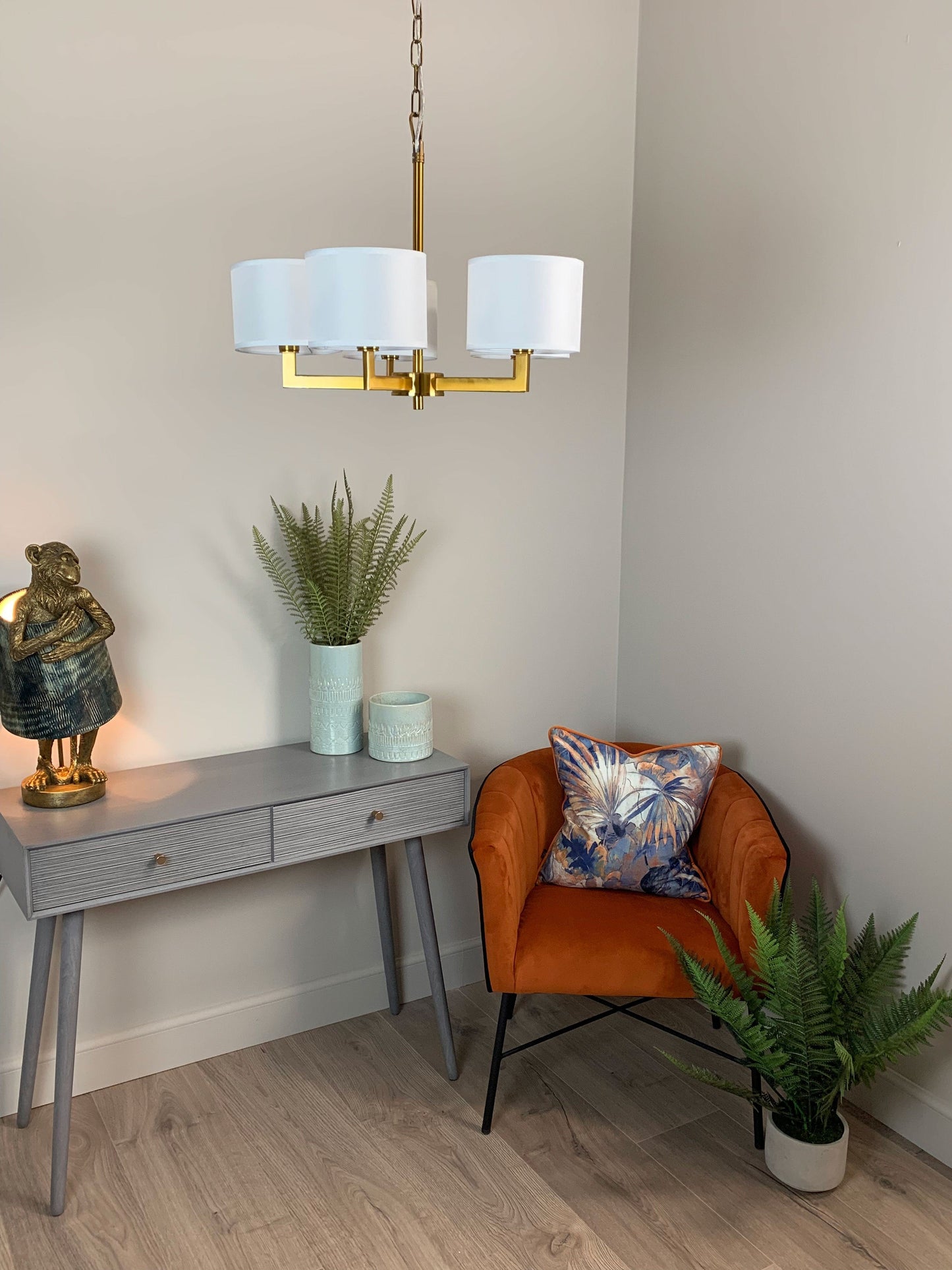 Hallburn Antique Gold 5 Light Ceiling Fitting
