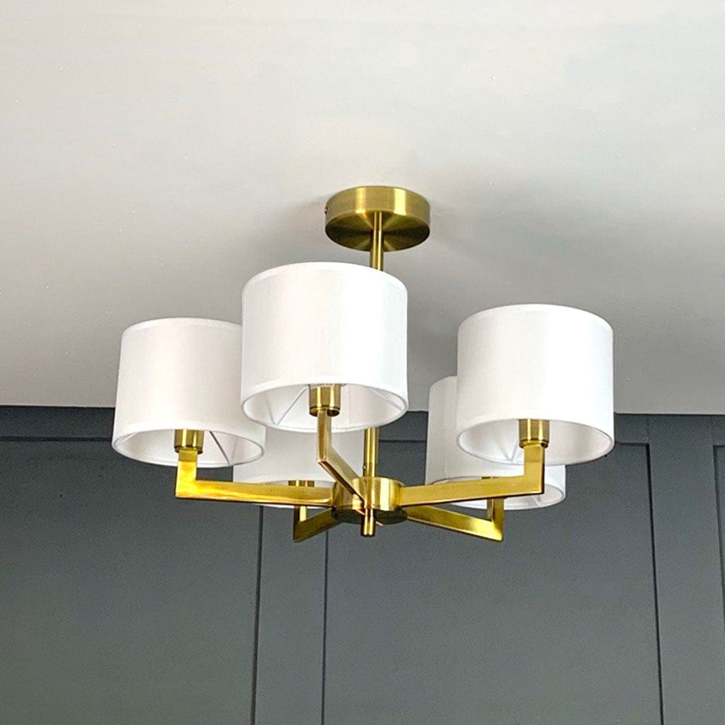 Hallburn Antique Gold 5 Light Ceiling Fitting