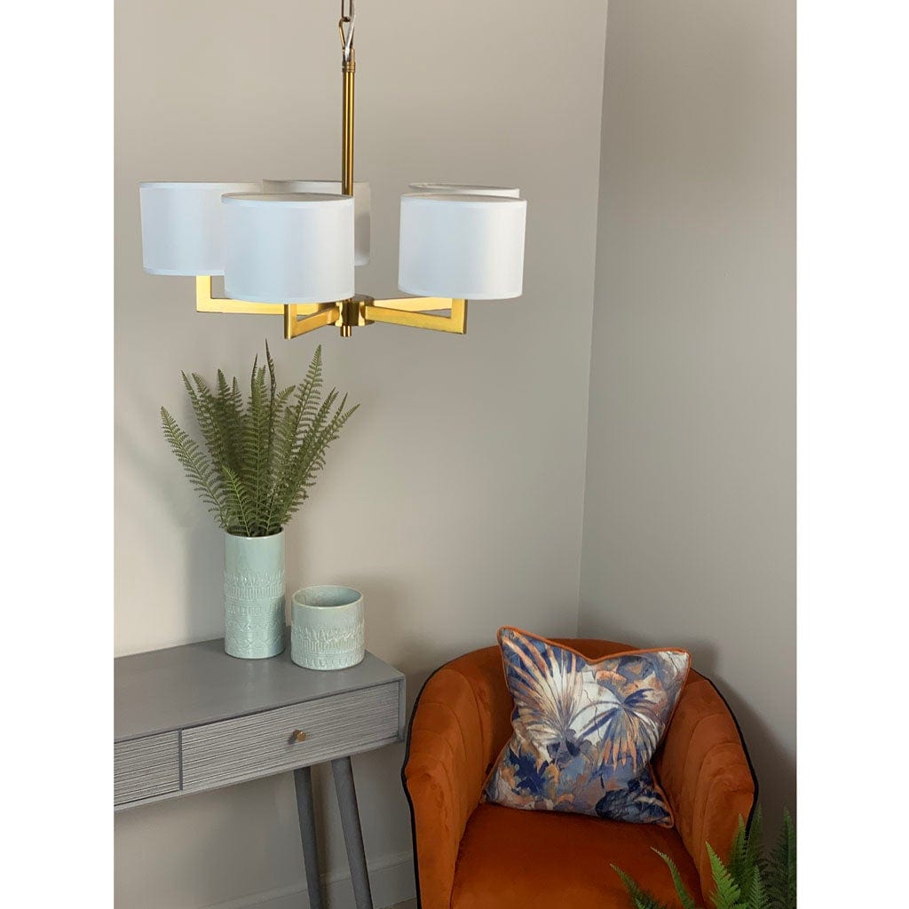 Hallburn Antique Gold 5 Light Chandelier Grey
