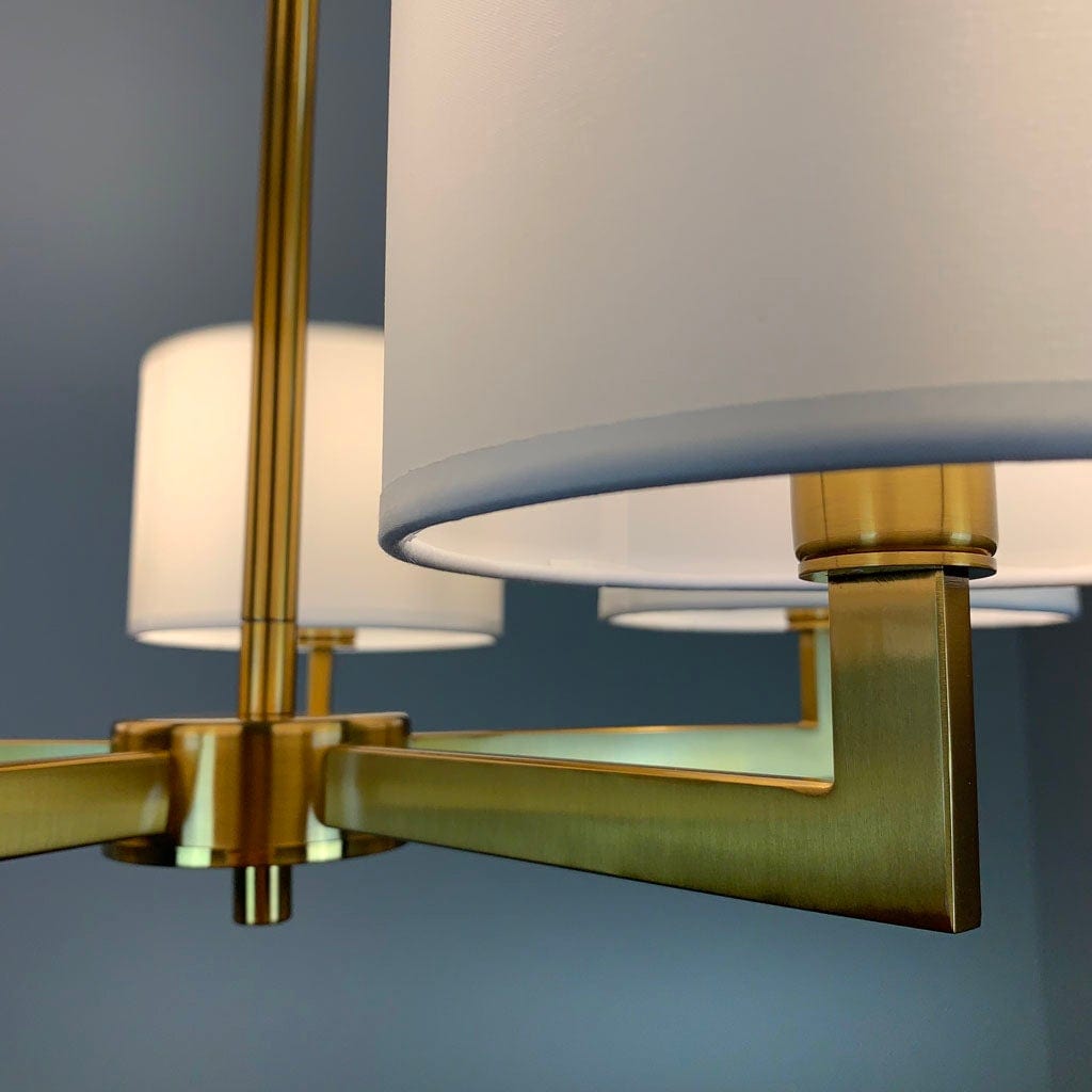 Hallburn Antique Gold 5 Light Flush Grey
