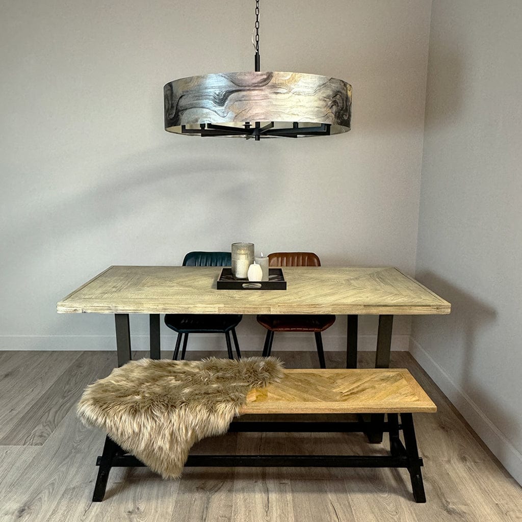 Circa 8 Light Matt Black with Tessuto Nero