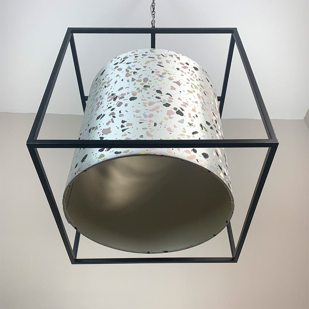 The Box Pendant with Terrazzo Pastel Bespoke Shade