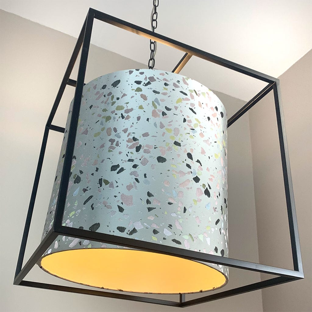 The Box Pendant with Terrazzo Pastel Bespoke Shade