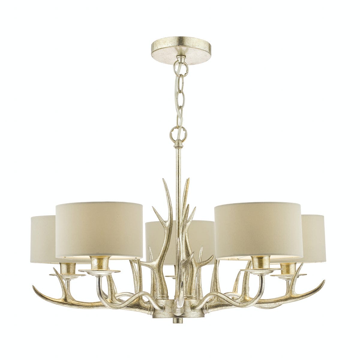 Mulroy 5 Light Antler Chandelier with Shades