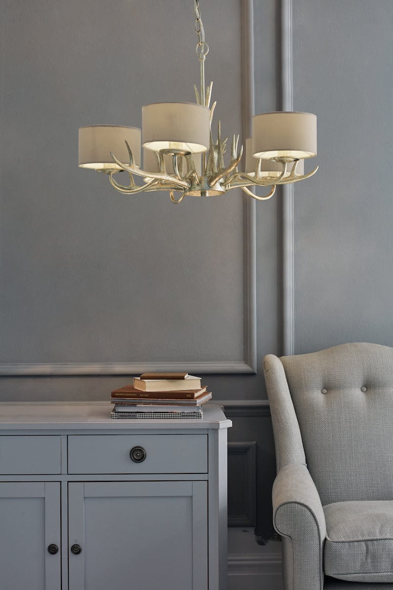 Mulroy 5 Light Antler Chandelier with Shades