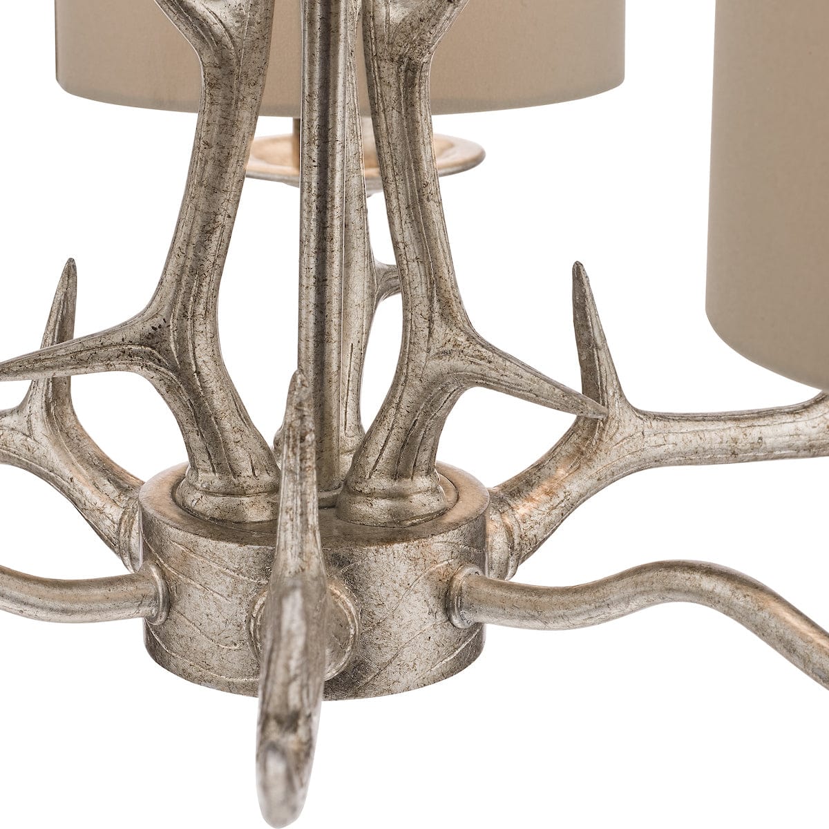 Mulroy 3 Light Champagne Antler Chandelier with Shades