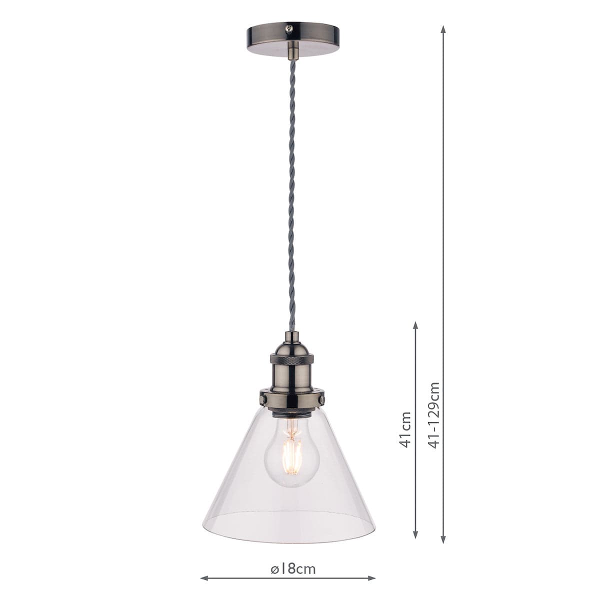 Isaac Satin Nickel Glass Pendant